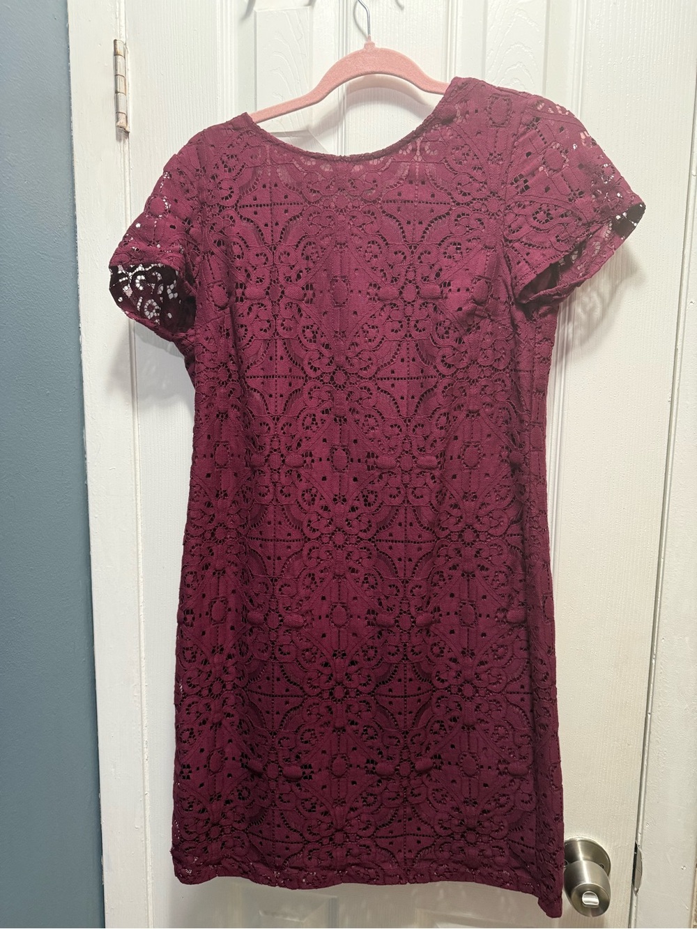 Banana Republic Burgundy Lace Shift Dress